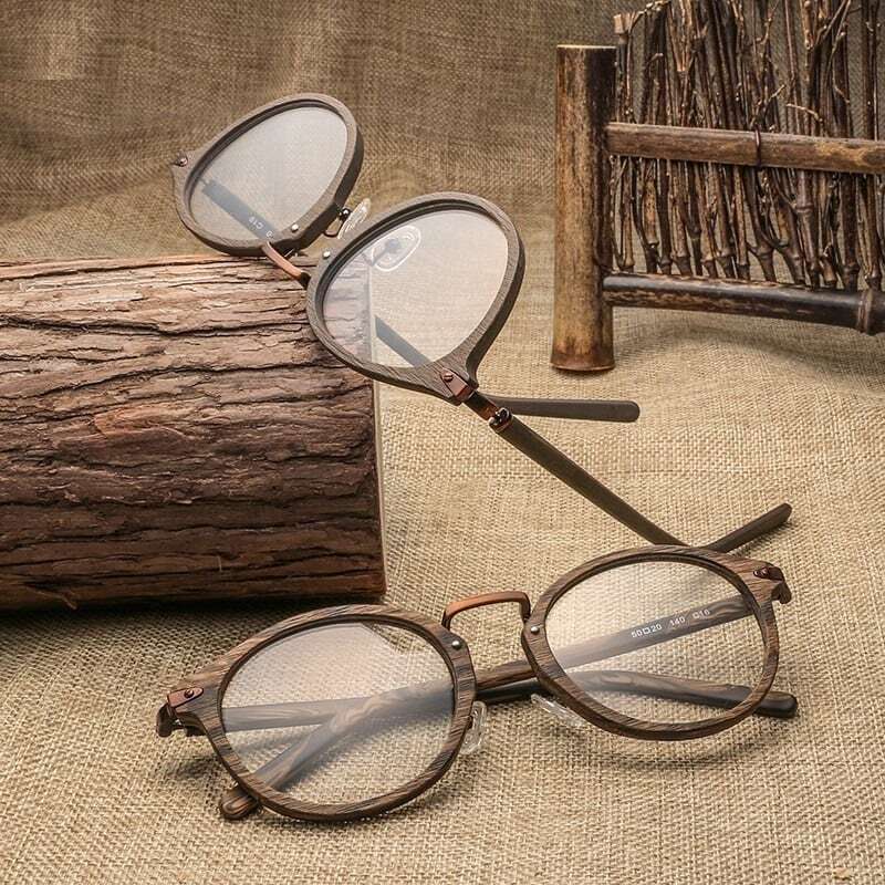 Wood grain glasses - Oval（木目のオーバルメガネ）【BJ0115】