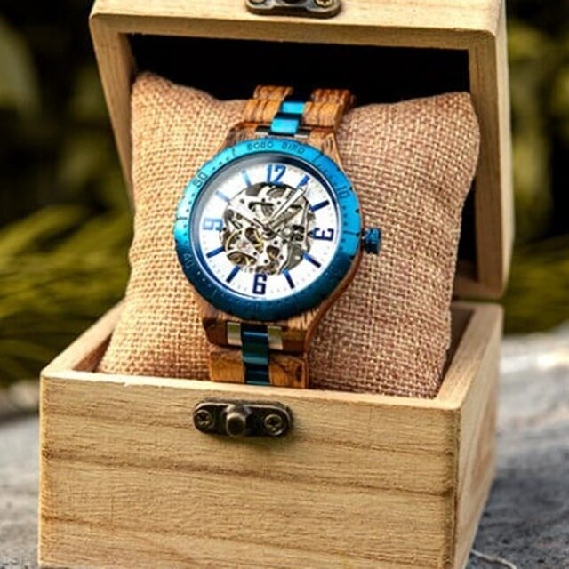 [5atm] Wooden mechanical watch - Rich Skeleton【BJ2422】