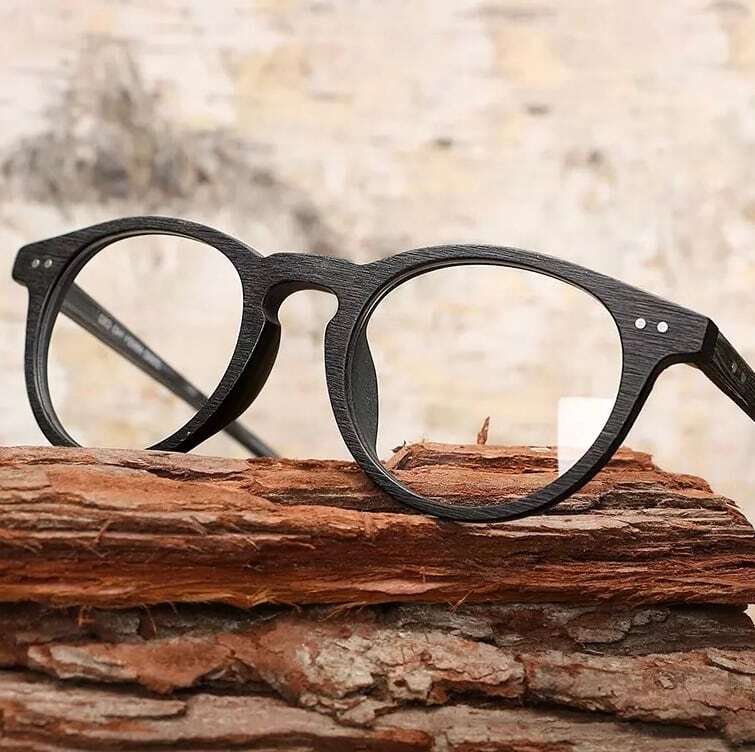 Wood grain glasses - Boston（木目のボストンメガネ）【BJ0130】