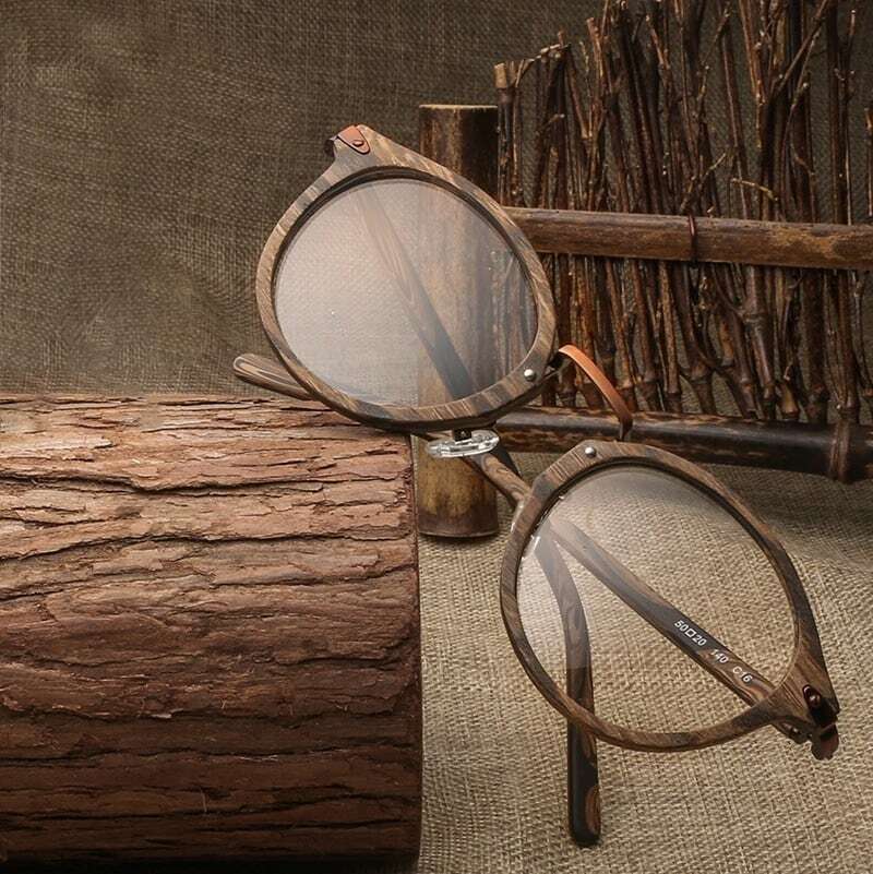 Wood grain glasses - Oval（木目のオーバルメガネ）【BJ0115】