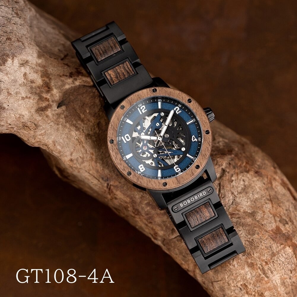 Fashionable Wood Automatic Mechanical Watch【BJ0541】