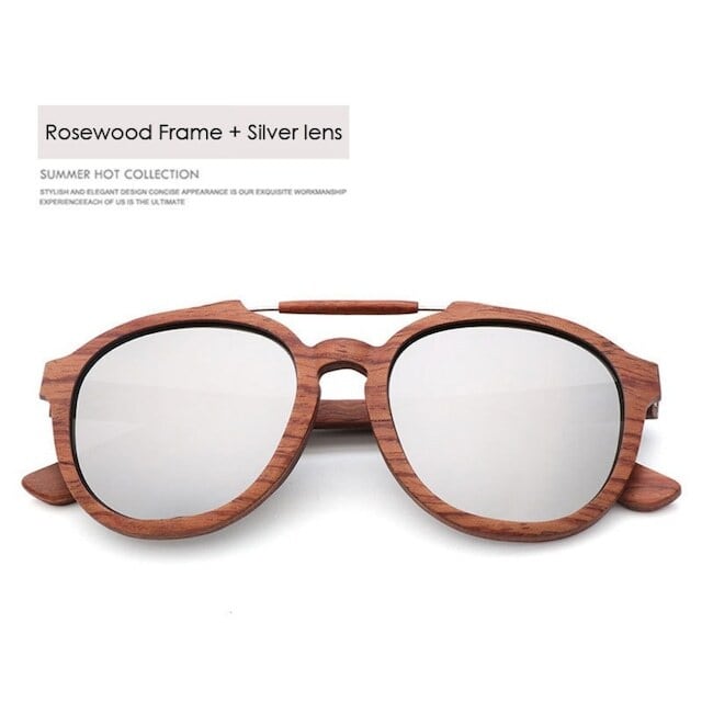 Wooden vintage sunglasses - Teardrop【BJ0010】