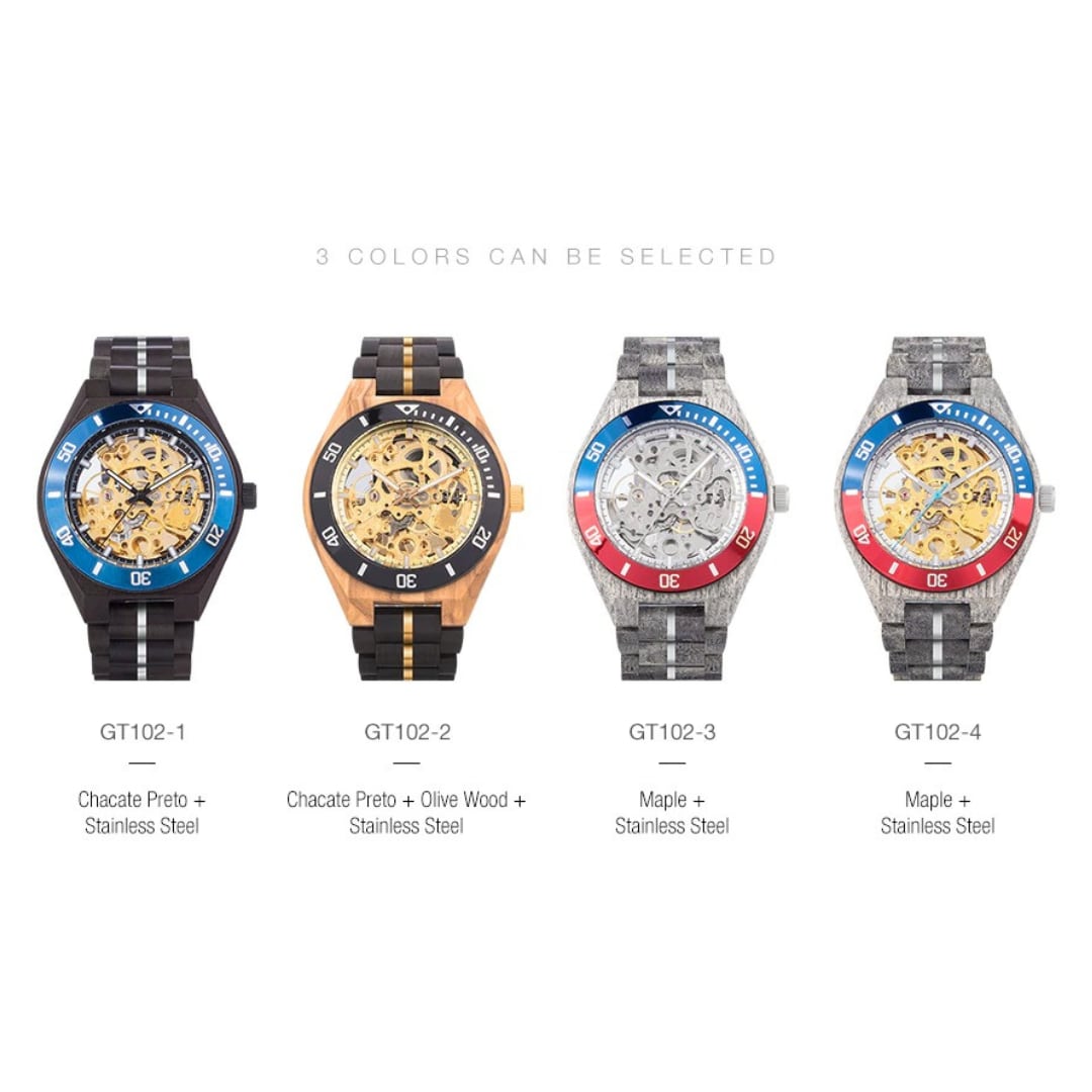 Wood And Steel Automatic Mechanical Watch【BJ0540】