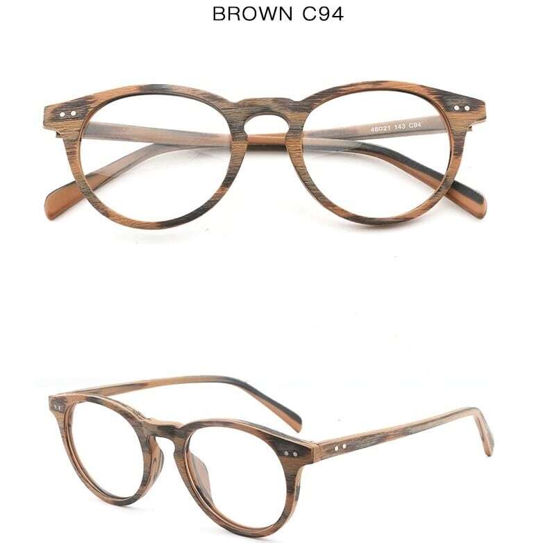 Wood grain glasses - Boston（木目のボストンメガネ）【BJ0130】