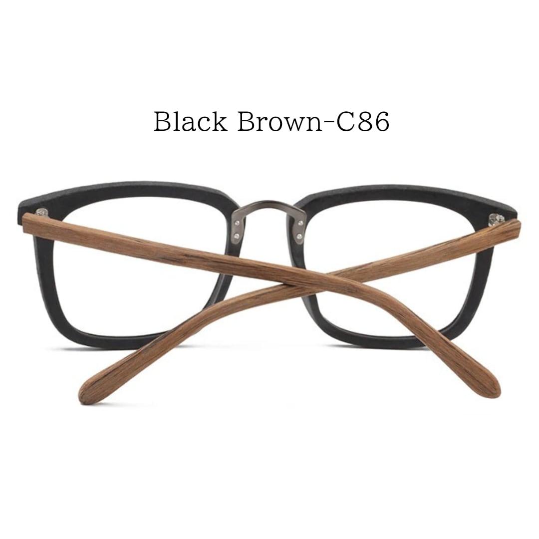 Retro Wood Square Sunglasses【BJ0536】