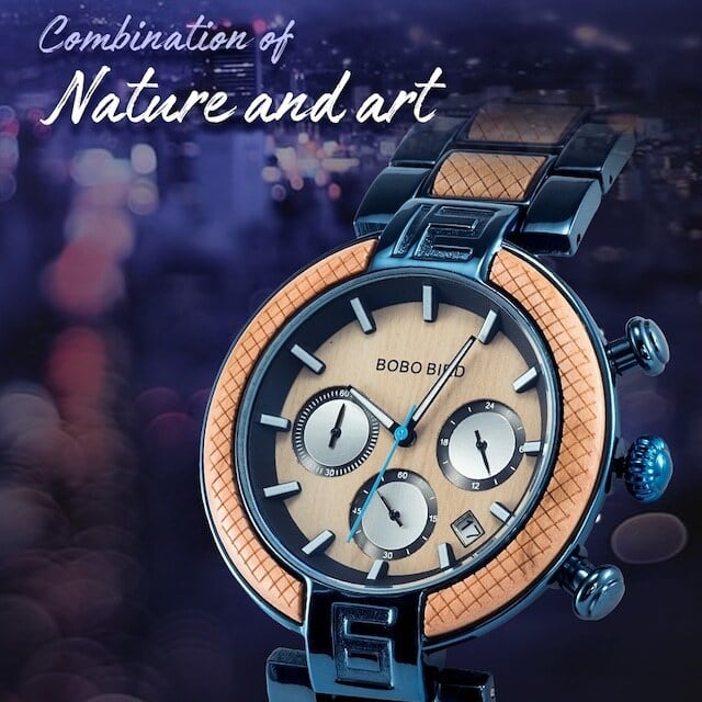 [3atm] Wooden watch - Metallic Luxury【BJ2423】