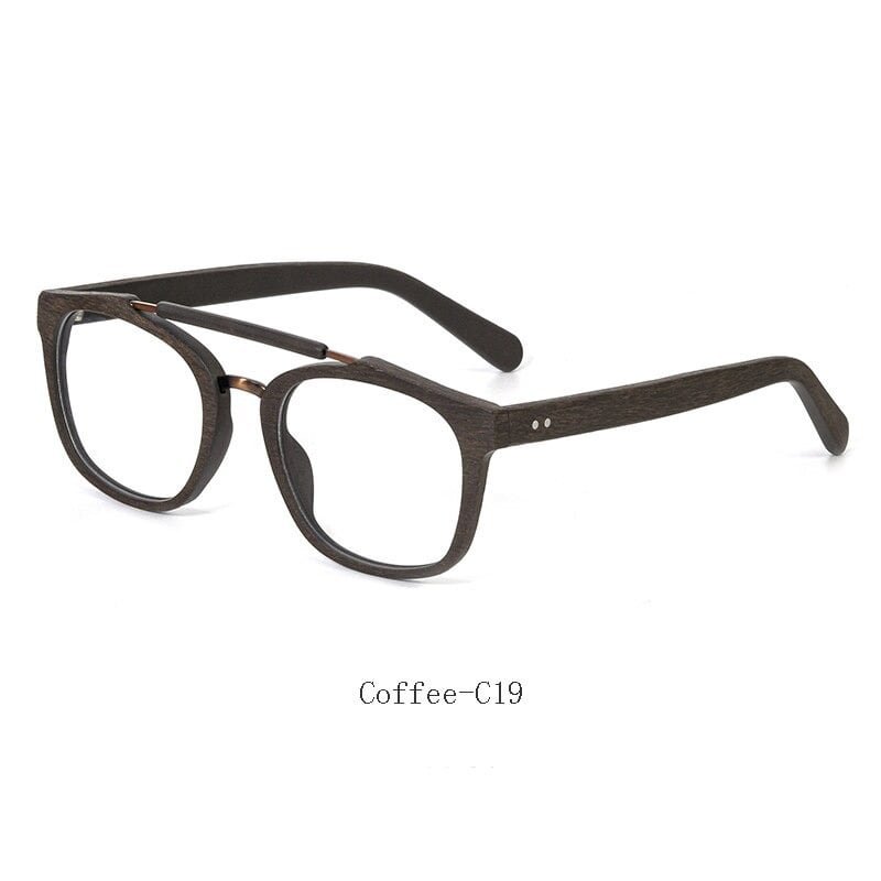 Wood grain Bold Square Glasses【BJ0510】
