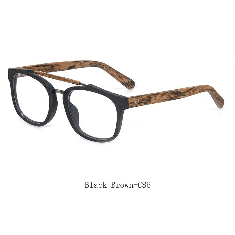 Wood grain Bold Square Glasses【BJ0510】