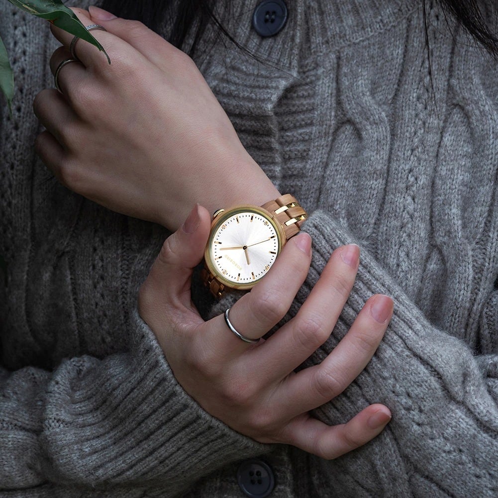 Elegant Wood Quartz Movement Watch【BJ0549】