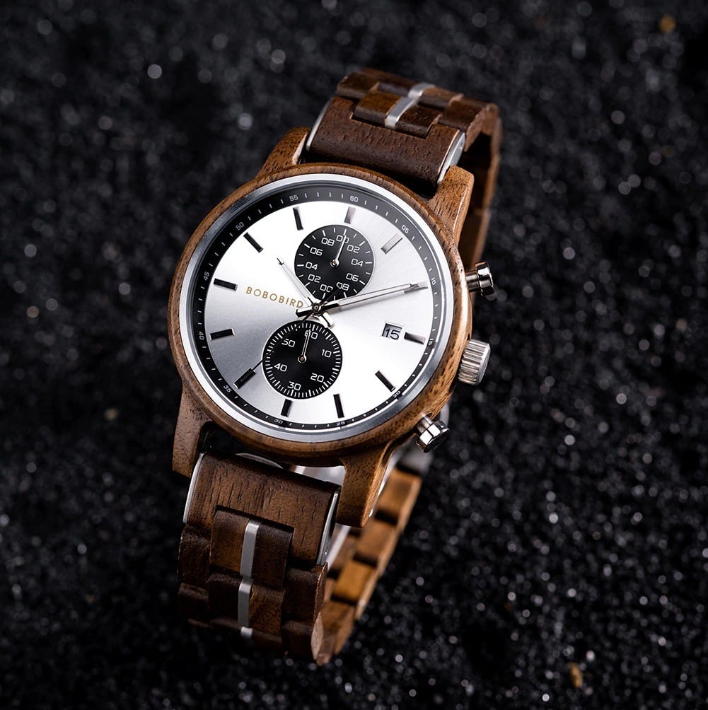 Wood Chronograph Watch With Date Display【BJ0538】