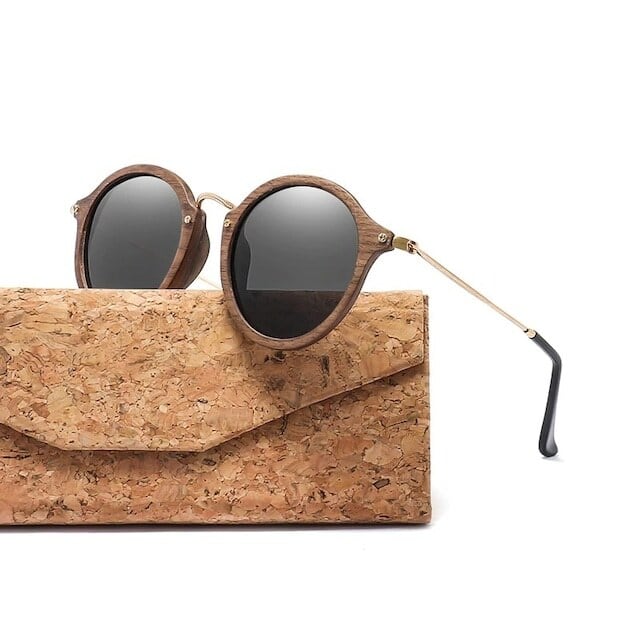 Wooden ring sunglasses - Metal Temple【BJ0193】