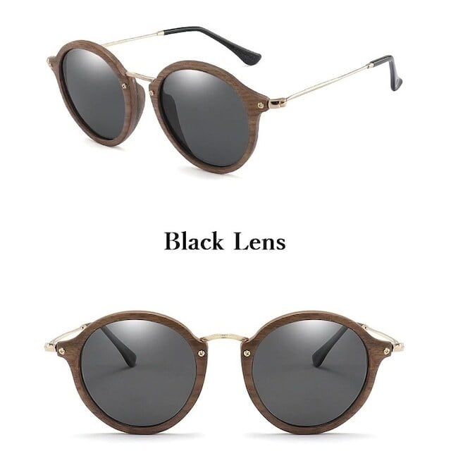 Wooden ring sunglasses - Metal Temple【BJ0193】