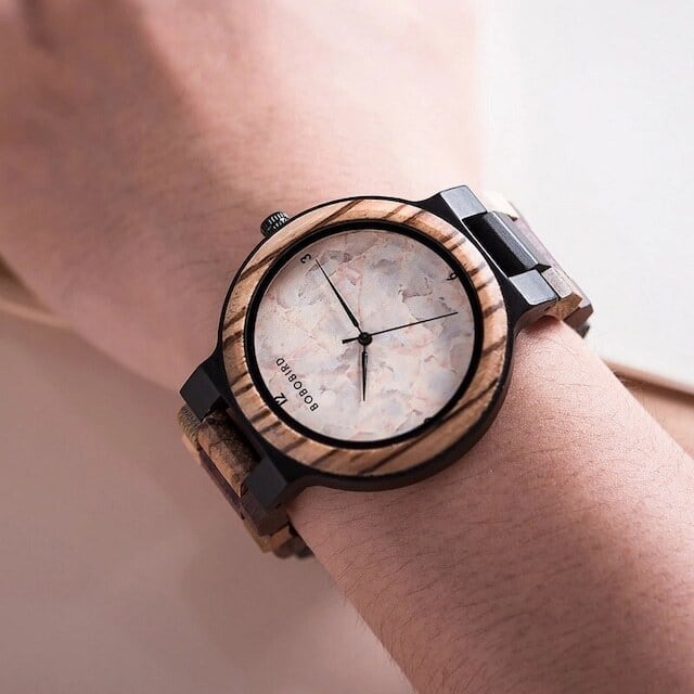 [3atm] Wooden watch - Marble design【BJ2180】