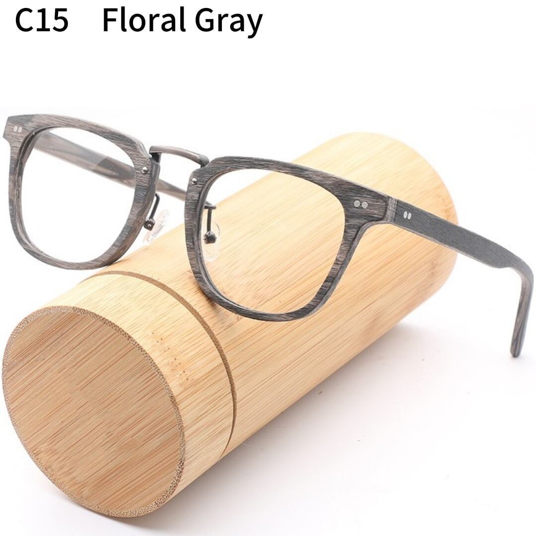 Wood grain glasses - Wellington（木目のウェリントンメガネ）【BJ0126】