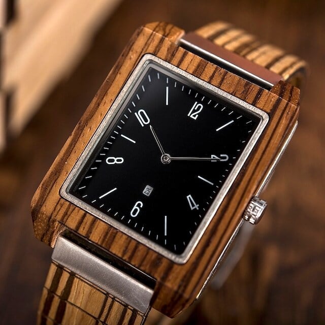 [3atm] Wooden watch - Square Rich【BJ2411】