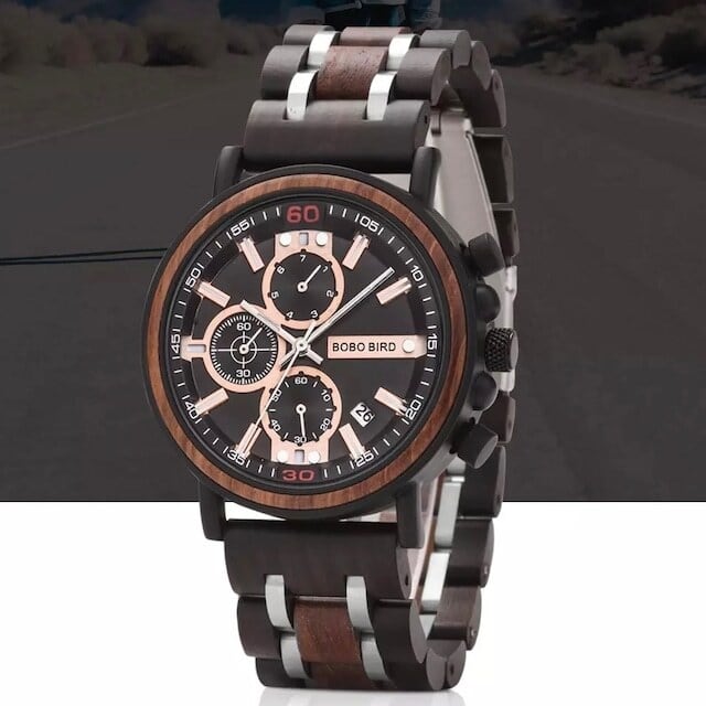 [3atm] Wooden watch - Spider Metal【BJ2149】