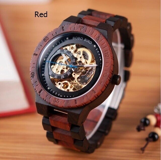 Wooden mechanical watch - Skeleton【BJ0018】