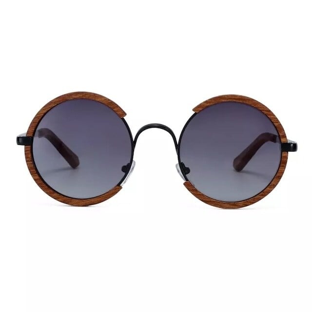 Wooden ring sunglasses（木縁の輪型サングラス）【BJ0009】