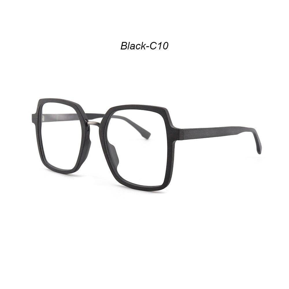 Wood Oversized Unique Design Square Glasses【BJ0530】