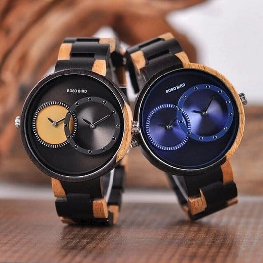 Wooden watch - Dual Twin Circles【BJ2143】