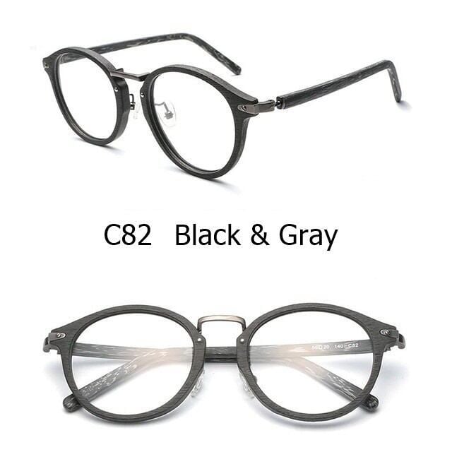 Wood grain glasses - Oval（木目のオーバルメガネ）【BJ0115】