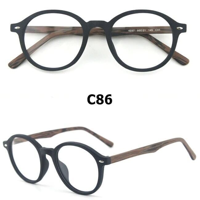 Wood grain glasses - Boston（木目のボストンメガネ）【BJ0129】