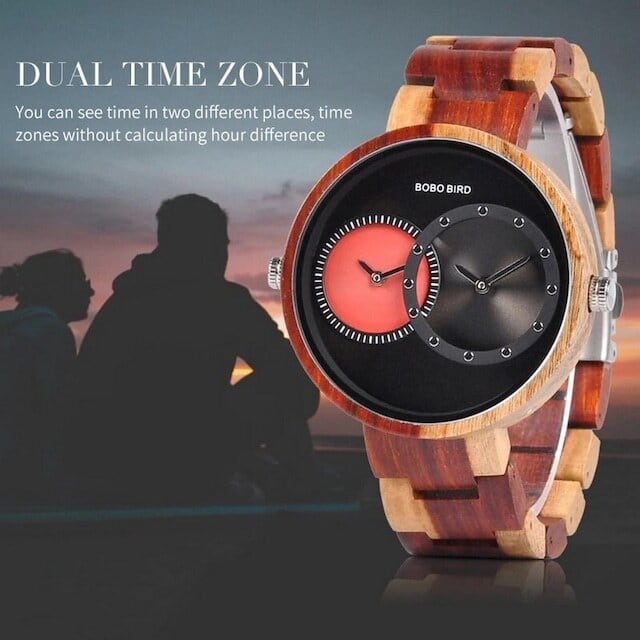 Wooden watch - Dual Twin Circles【BJ2143】