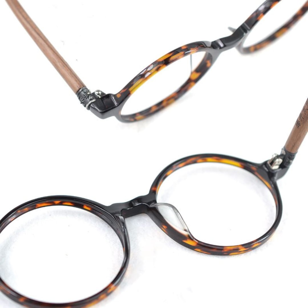 Retro Round Natural Wood Eyeglasses【BJ1513】