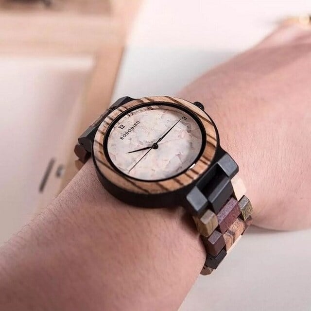 [3atm] Wooden watch - Marble design【BJ2180】