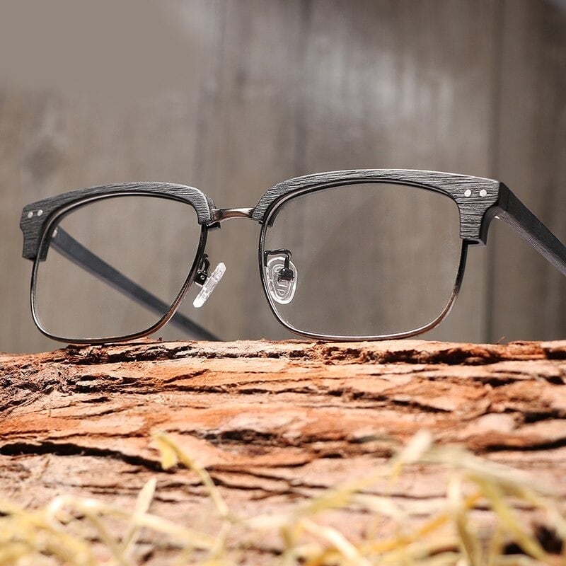 Wood grain Upper Edge Glasses【BJ0516】