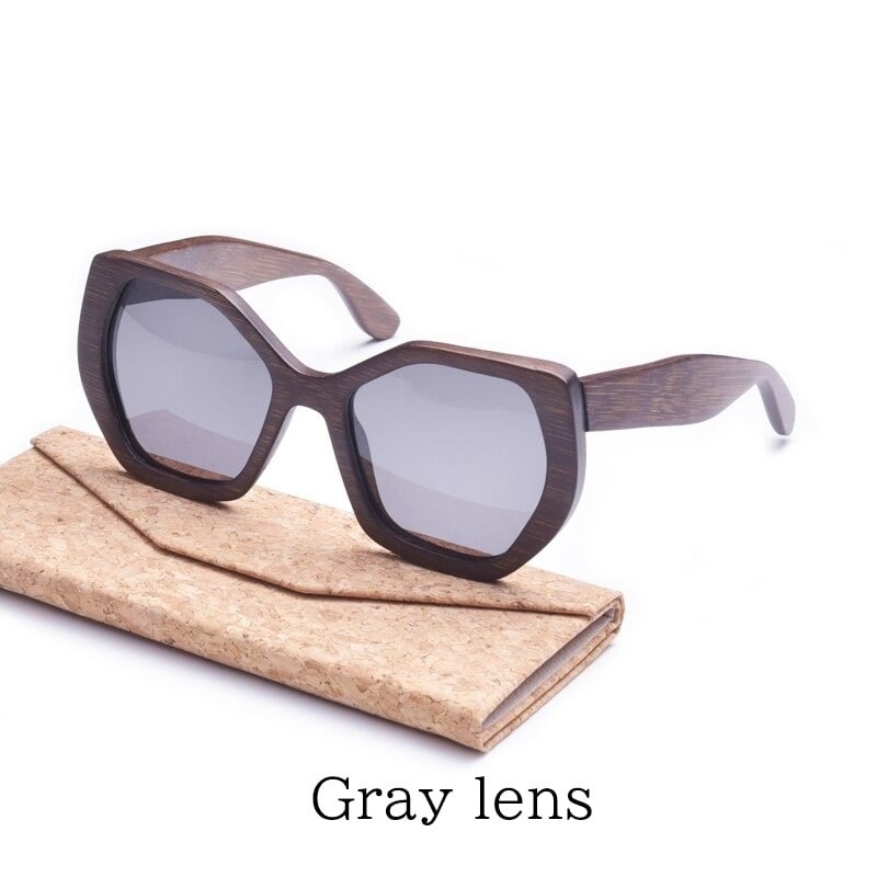 Wood Hexagonal Frame Sunglasses【BJ0529】