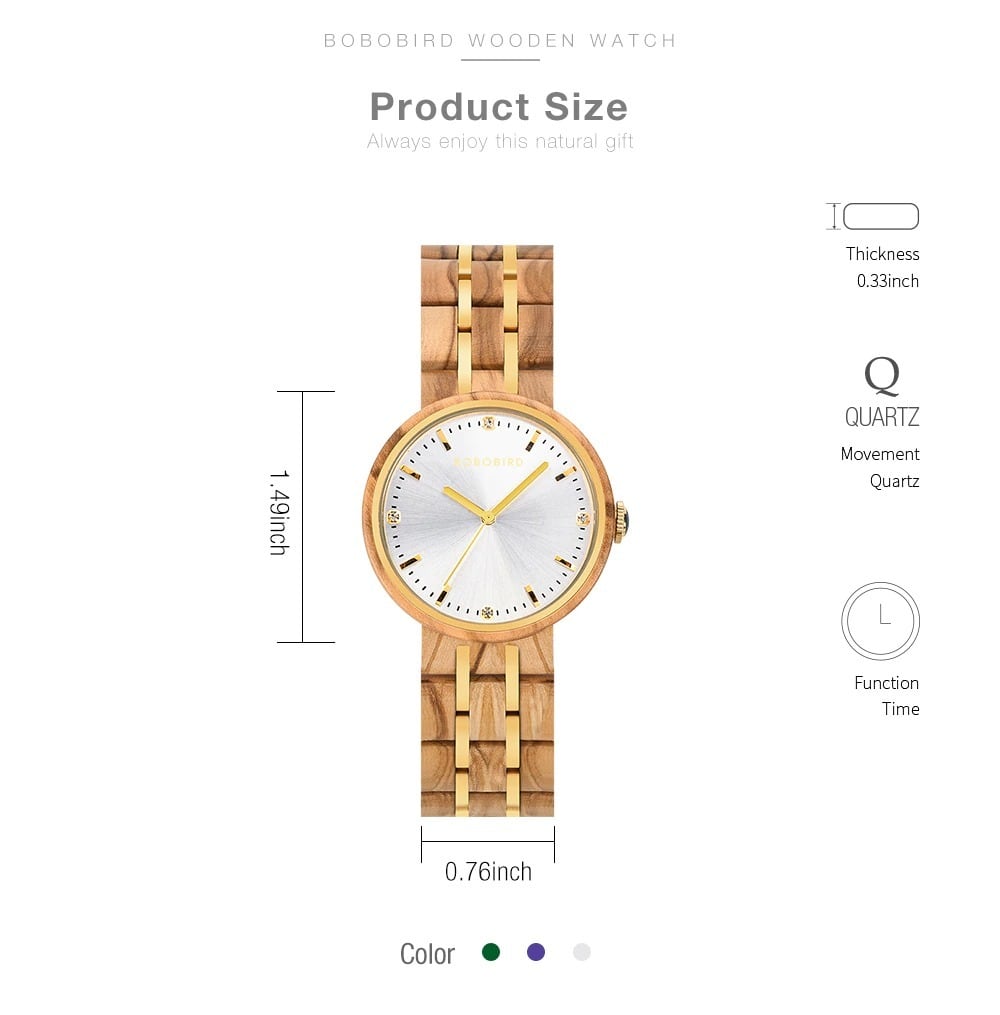 Elegant Wood Quartz Movement Watch【BJ0549】