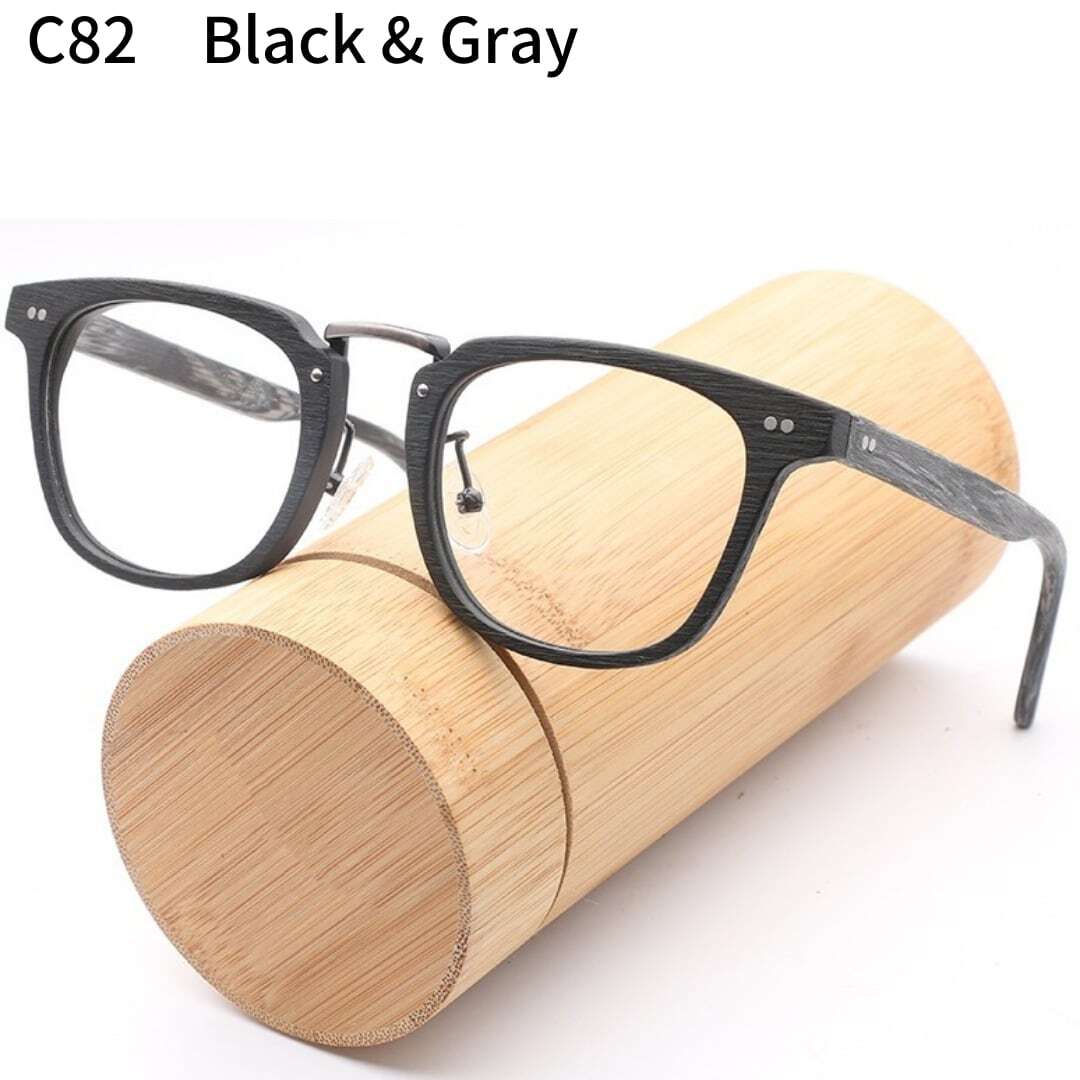 Wood grain glasses - Wellington（木目のウェリントンメガネ）【BJ0126】