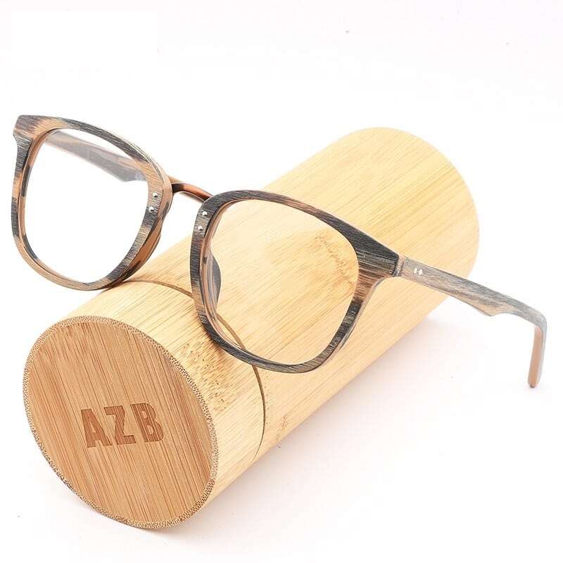 Wood grain glasses - Wellington（木目のウェリントンメガネ）【BJ0008】
