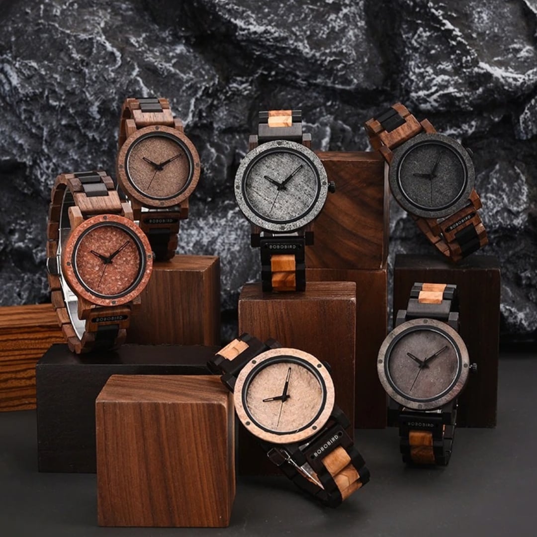 Wood And Rock Quartz Watch【BJ0551】