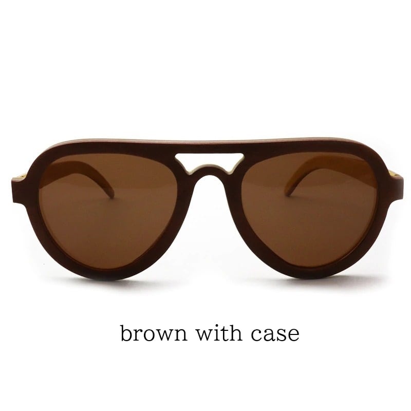 Wooden Oval Round Sunglasses【BJ0517】