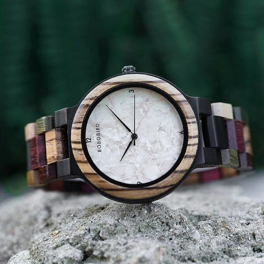 [3atm] Wooden watch - Marble design【BJ2180】