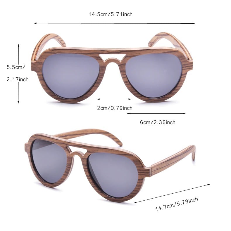 Wooden Oval Round Sunglasses【BJ0517】