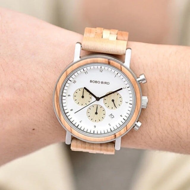 [3atm] Wooden watch - Dry Leaves【BJ2414】