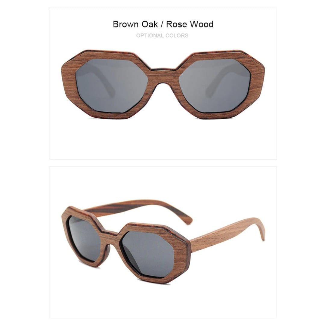 Wood Irregular Octagon Frame Sunglasses【BJ0521】