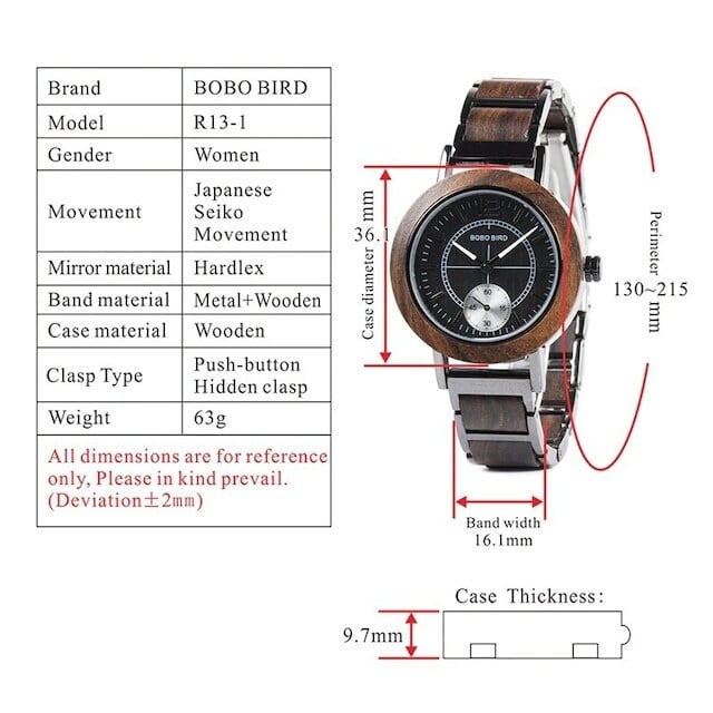 Wooden watch - Mocha Advance【BJ2166】