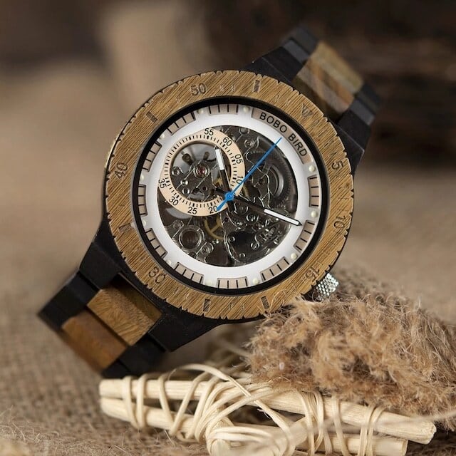 Wooden mechanical watch - Skeleton【BJ0018】