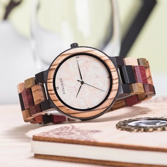 [3atm] Wooden watch - Marble design【BJ2180】
