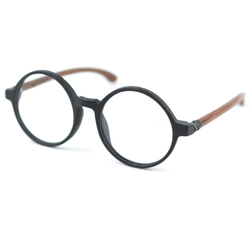 Retro Round Natural Wood Eyeglasses【BJ1513】