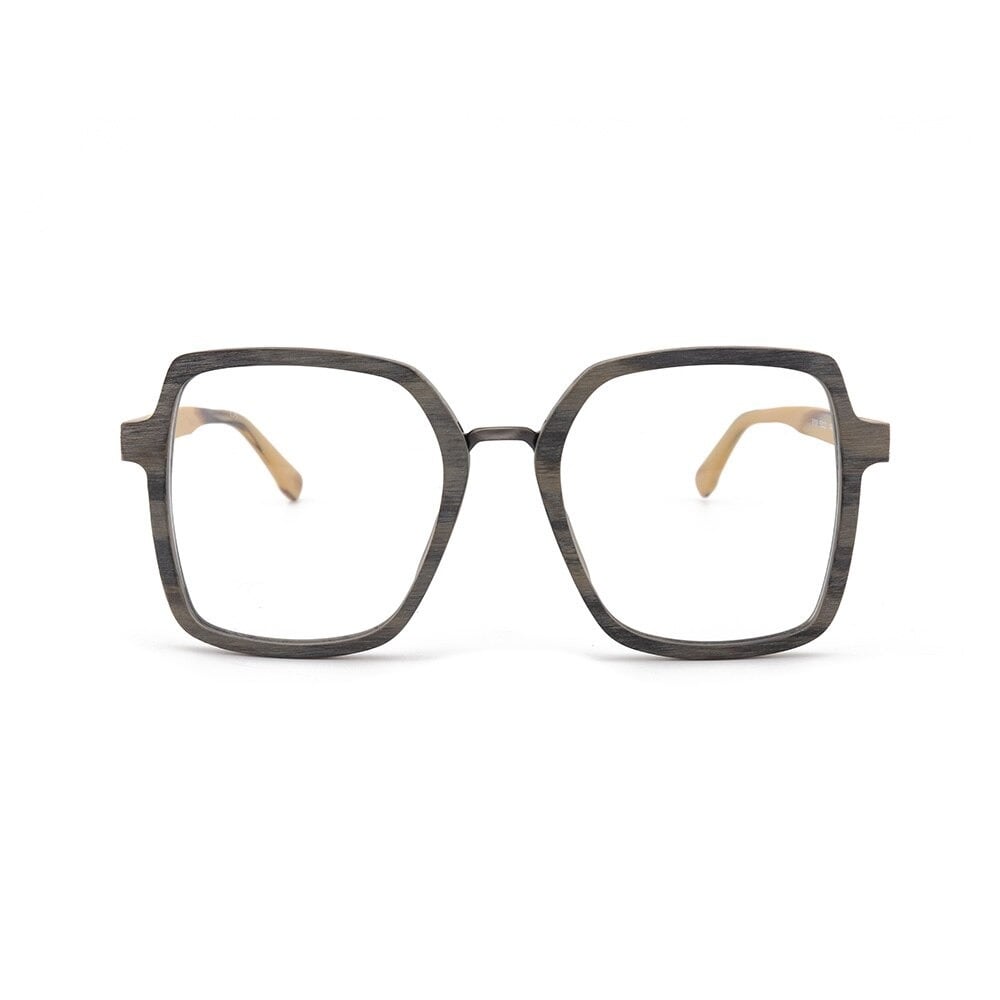 Wood Oversized Unique Design Square Glasses【BJ0530】