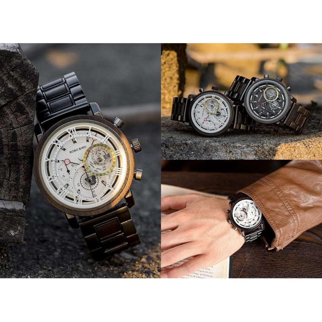 [5atm] Wooden watch - Sophisticated Space【BJ2208】