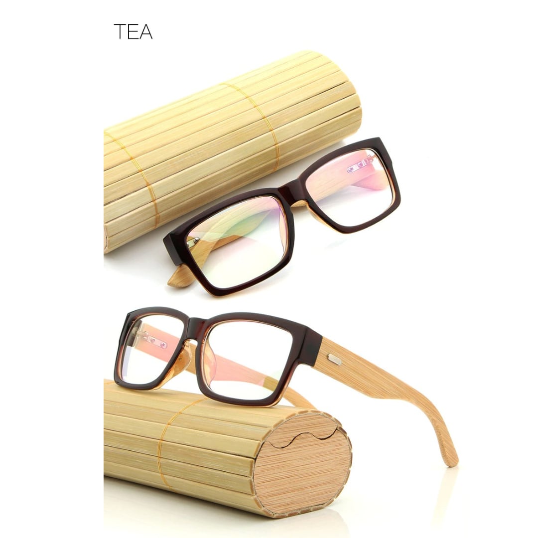 Bamboo And Acetate Square Sunglasses【BJ0535】
