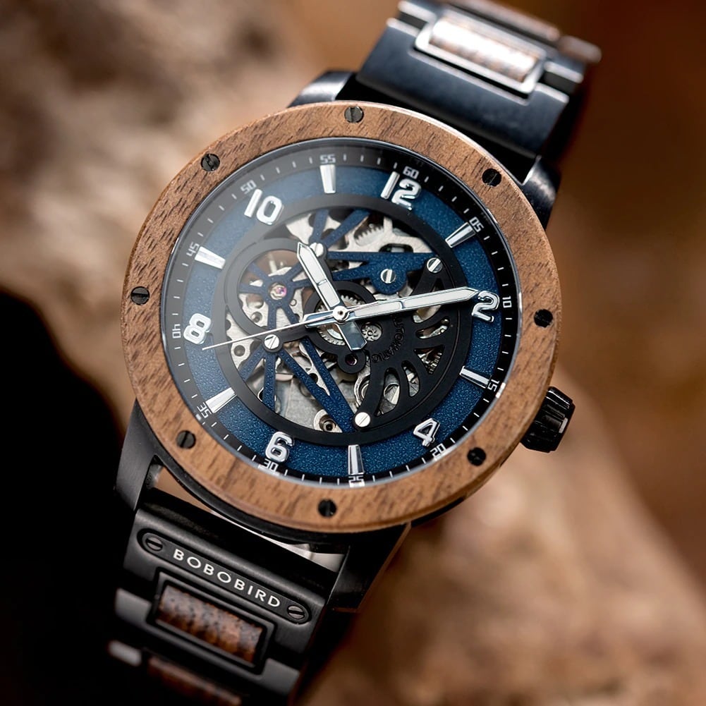 Fashionable Wood Automatic Mechanical Watch【BJ0541】