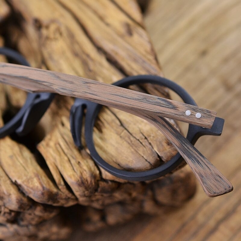 Wood grain Retro Round Glasses【BJ0506】