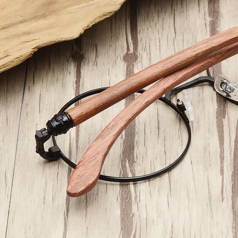 Wooden temple "MARU" Megane（木製テンプルの丸メガネ）【BJ0197】